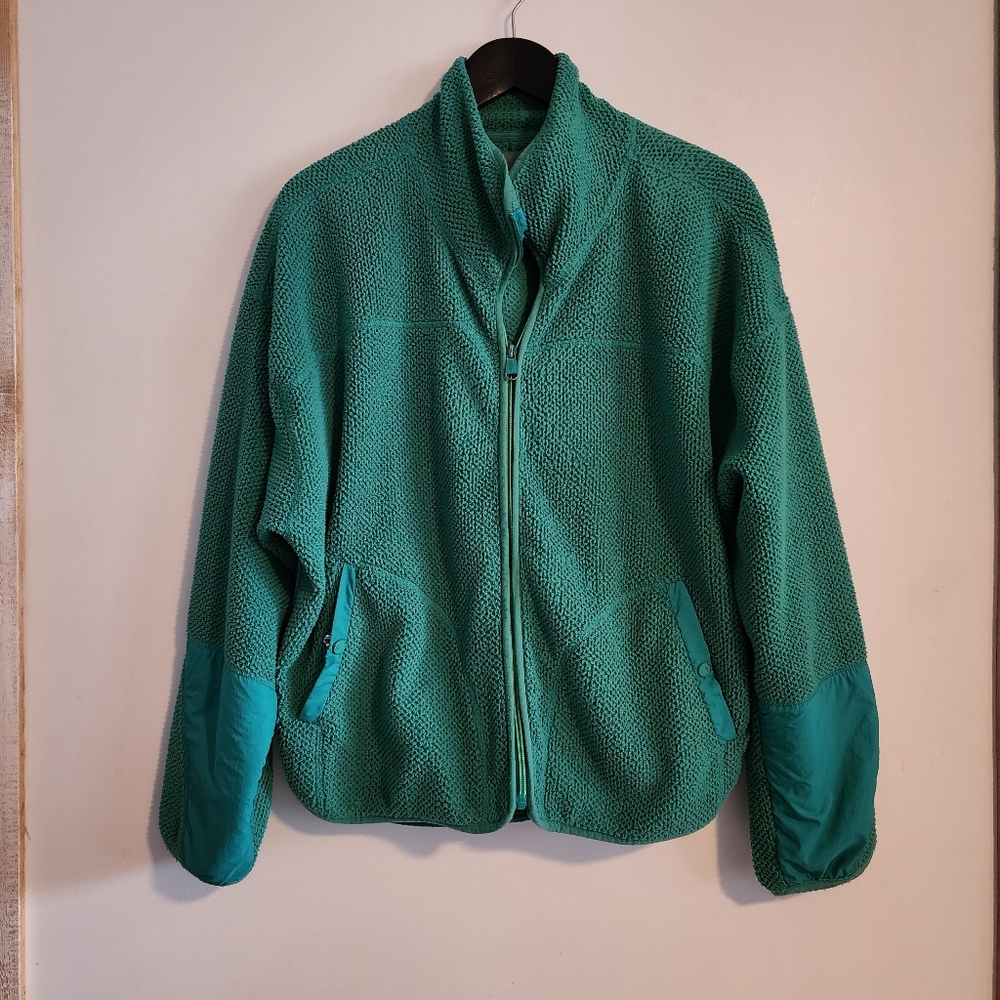 Free Peoplel Movement Ziggy Up Full Zip Green/Teal Athletic Jacket Size M